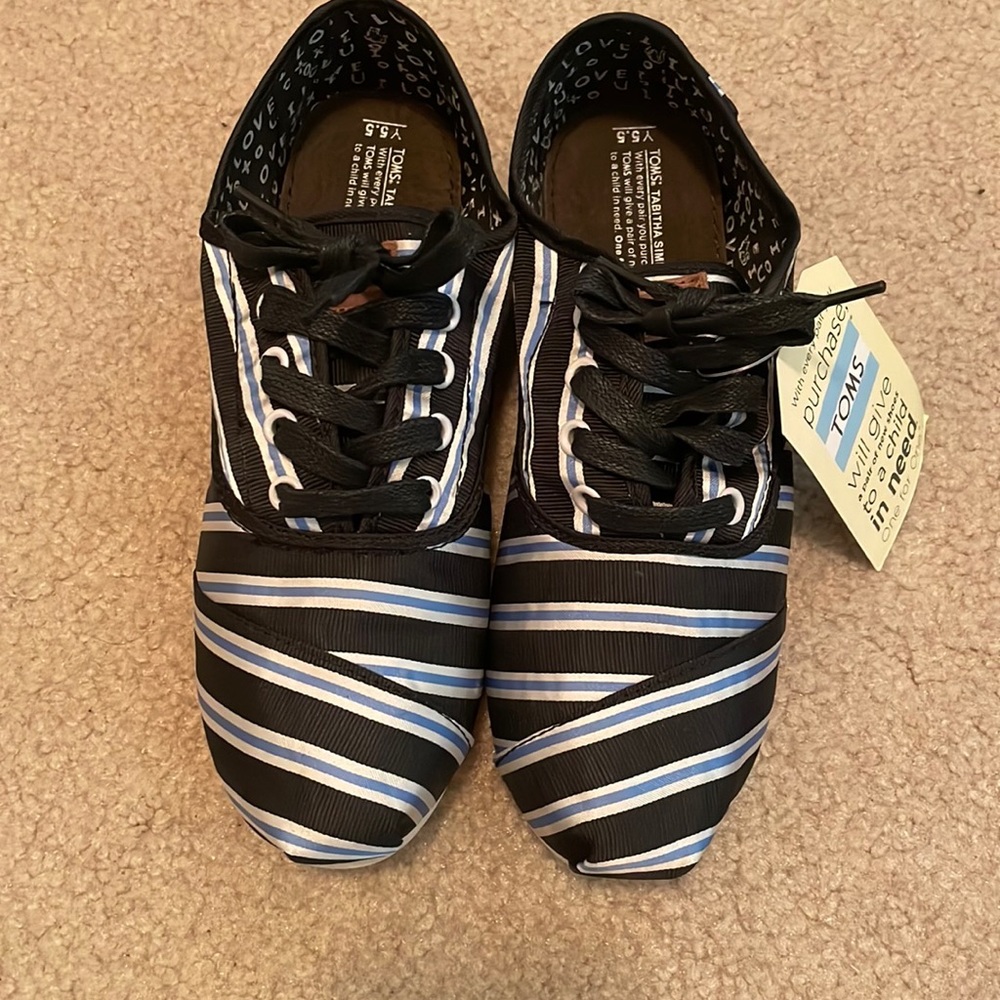TOMS Cordones Ts Blue Black Stripes